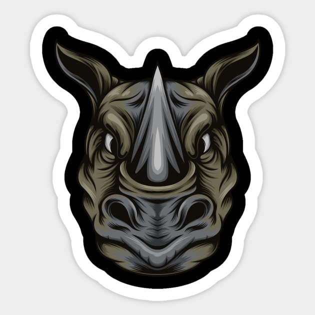 Rhino Sticker by JagatKreasi